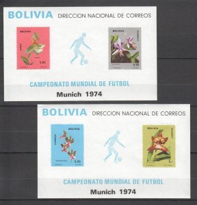 O0361 Bolivia Football World Cup 1974 Munich Orchids Michel Bl38-9 120 Euro Mnh