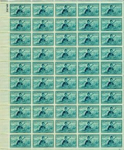 National Guard Sheet of Twenty 3 Cent Postage Stamps Scott 1017