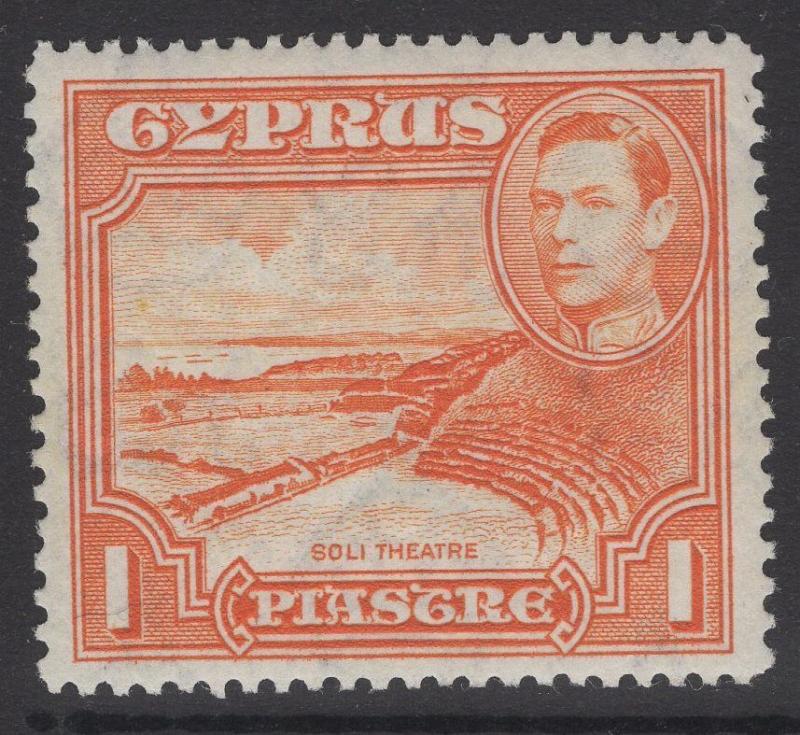 CYPRUS SG154a 1944 1pi ORANGE p13½x12½ MTD MINT