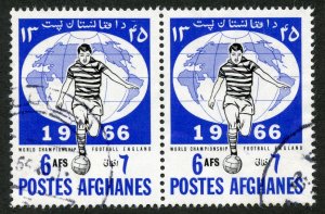 Afghanistan Scott 728 ULH Pair - 1966 6af World Cup - SCV $0.60