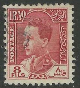IRAQ 1934-38 8f Deep Red KING FAISAL II Portrait Issue Sc 66 SG 177 VFU