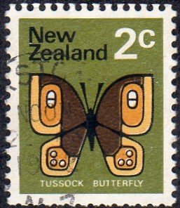 New Zealand 440 - Used - 2c Tussock Butterfly (1970)