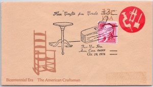 US SPECIAL EVENT COVER FINE CRAFTS FROM CRUDE TOOLS FAR-VEX AT AVON CT 1978 - C