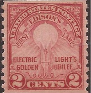 US Stamp - 1929 Electric Light - Coil Pair MNH - Scott #656