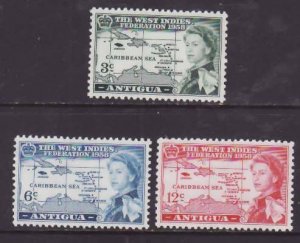 Antigua-Sc#122-4- id10-unused NH set-West Indies-Maps-1958-