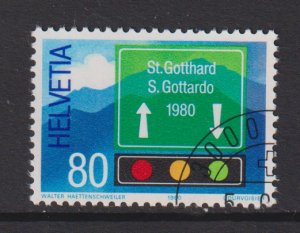 Switzerland #693 cancelled 1980  St. Gotthard tunnel 80c