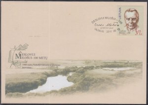 LITHUANIA # 943 FDC CZESLAW MILOSZ, NOBEL PRIZE in LITERATURE, SAVED JEWS