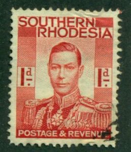 Southern Rhodesia 1937 #43 U SCV(2024)=$0.25