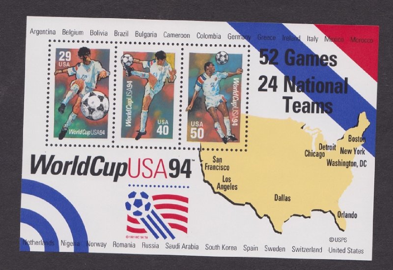 2837 World Cup Soccer MNH Souvenir Sheet