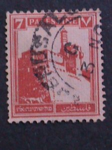 ​PALESTINE-1927-SC# 69 CITADEL OF JERUSALEM-USED FANCY CANCEL VF 96 YEARS OLD
