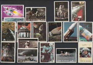 Umm Al Qiwain Space Rockets Satellites Etc Stamps Ref 24877