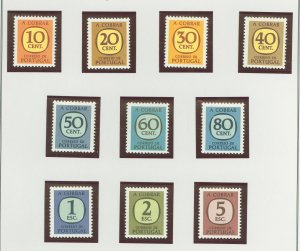 Portugal #J65-73/J76 Unused Single (Complete Set)