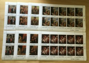 FULL SHEETS Sierra Leone 1994 1751-8 - Christmas Paintings - Set of Sheets - MNH