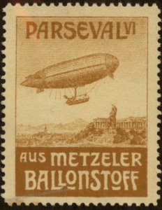 Germany Pre-WWI Pioneer Parseval Flight Original Vignette Stamp MNG G102969