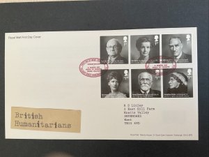 2016 British Humanitarians Set on First Day Cover with Tallents House Edin  SHS 