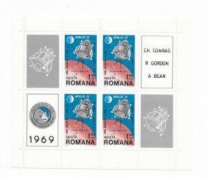ROMANIA Sc 2137 NH MINISHEET of 1969 - SPACE 