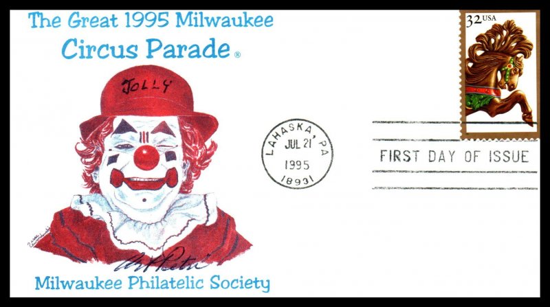 US 2976-2979 Carousel Horses Milwaukee Philatelic Society Set of Four U/A FDC