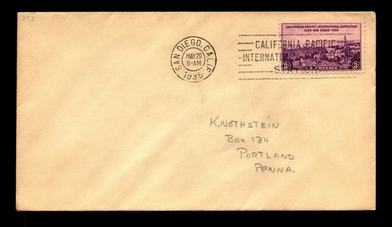 SC# 773 FDC / Single / No Cachet - N468