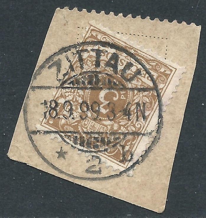 Germany, Sc #46a, 3pf Used on Piece (ZITAU CDS)