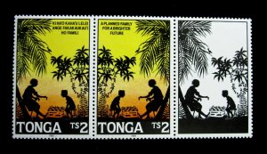 TONGA - SCOTT# 835 - PAIR+LABEL - MNH - CAT VAL $15.00