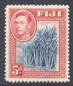 Fiji Scott 123 - SG258, 1938 George VI 5d Blue & Red Perf 12.1/2 MH*
