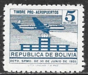 BOLIVIA 1955 5b Airport Construction Fund POSTAL TAX STAMP Sc RA23 MNH