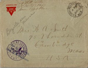 United States A.E.F. World War I Soldier's Free Mail c1917 U.S. Army Postal S...