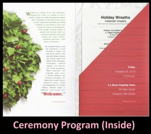 US 5427 Holiday Wreaths Red Winterberry Ceremony Program FDC 2019