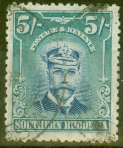 Southern Rhodesia 1924 5s Blue & Blue-Green SG14 Fine Used