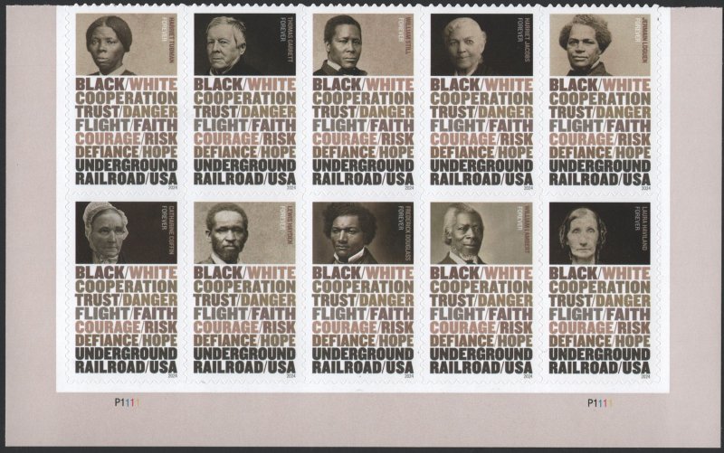 SC#5834-5843 (Forever) The Underground Railroad Plate Block of Ten (2024) SA