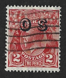 Australia Scott #O8 Used 2p King George V Official stamps 2017 CV $6.50