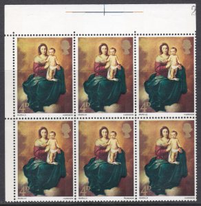 Sg 757f 1967 4d Christmas Dark Patch In Corner Row 2/3 UNMOUNTED MINT