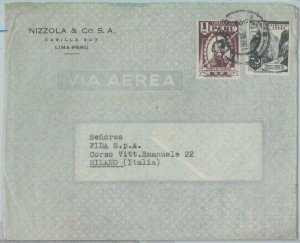 81701 - PERU - POSTAL HISTORY -   AIRMAIL  COVER to ITALY  1949