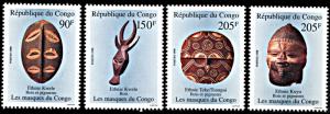 Congo 1179-1182, MNH, Congolese Masks