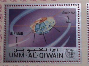 UMM-AL-QIWAIN STAMP: AIRMAIL-ITU SPACE  S/S  M NH  SHEET - VERY RARE