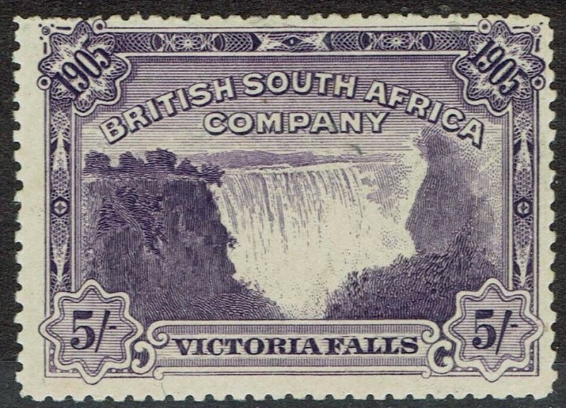 RHODESIA 1905 VICTORIA FALLS 5/- PERF 14