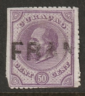 Netherlands Antilles 1873 Sc 6 used Franco cancel trimmed