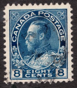 1925 Canada - Sc #115 - 8¢ Blue Admiral Issue KGV - Used vf cv$15