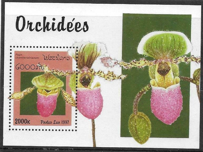 1997    LAOS  -  SG.  MS 1569  -  ORCHIDS (Series 2)   -  MNH