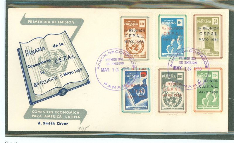 Panama 425-6/C218-21 (1959) United Nations-Tenth Anniversary of the Declaration of Human rights(set of six) on an unaddressed fi