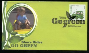 US 4524c Go Green Share Rides UA Fleetwood cachet FDC