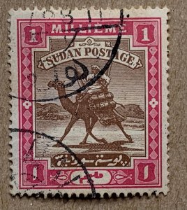 Sudan 1898 1m Camel Post,  nicely used. Scott 9, CV $3.00. SG 10
