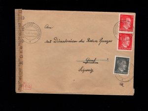 Germany WWII Munich Censor Scarce Grossen Linden 1944 Red Cross Cover 1e