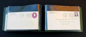 US Stamp Collection 60 Vintage Slogan Cancel Covers in Excellent Album