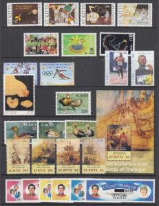 St. Kitts Sc 469//O28 MNH. 1999-2005 issues, 8 complete sets, VF