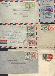 LATIN AMERICA 1930-50s ARGENTINA, CHILE, COSTA RICA, ECUADOR, BOLIVIA 6 COVER TO