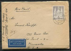 Germany 1949 Cover Sent To USA MI 98 I Wg Single Usage CV 300 Euro