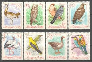 HUNGARY Sc# 1889 - 1896 USED FVF Set of 8 Birds