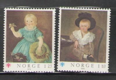 Norway Sc 744-5 1979 Year of Child paintings stamps mint NH