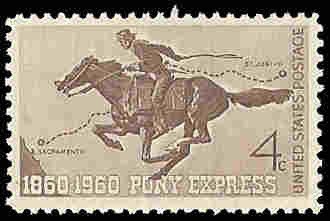 PCBstamps   US #1154 4c Pony Express Cent.,, MNH, (3)